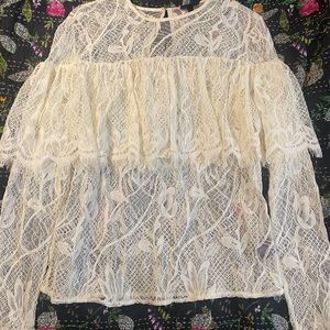 Cream lace top